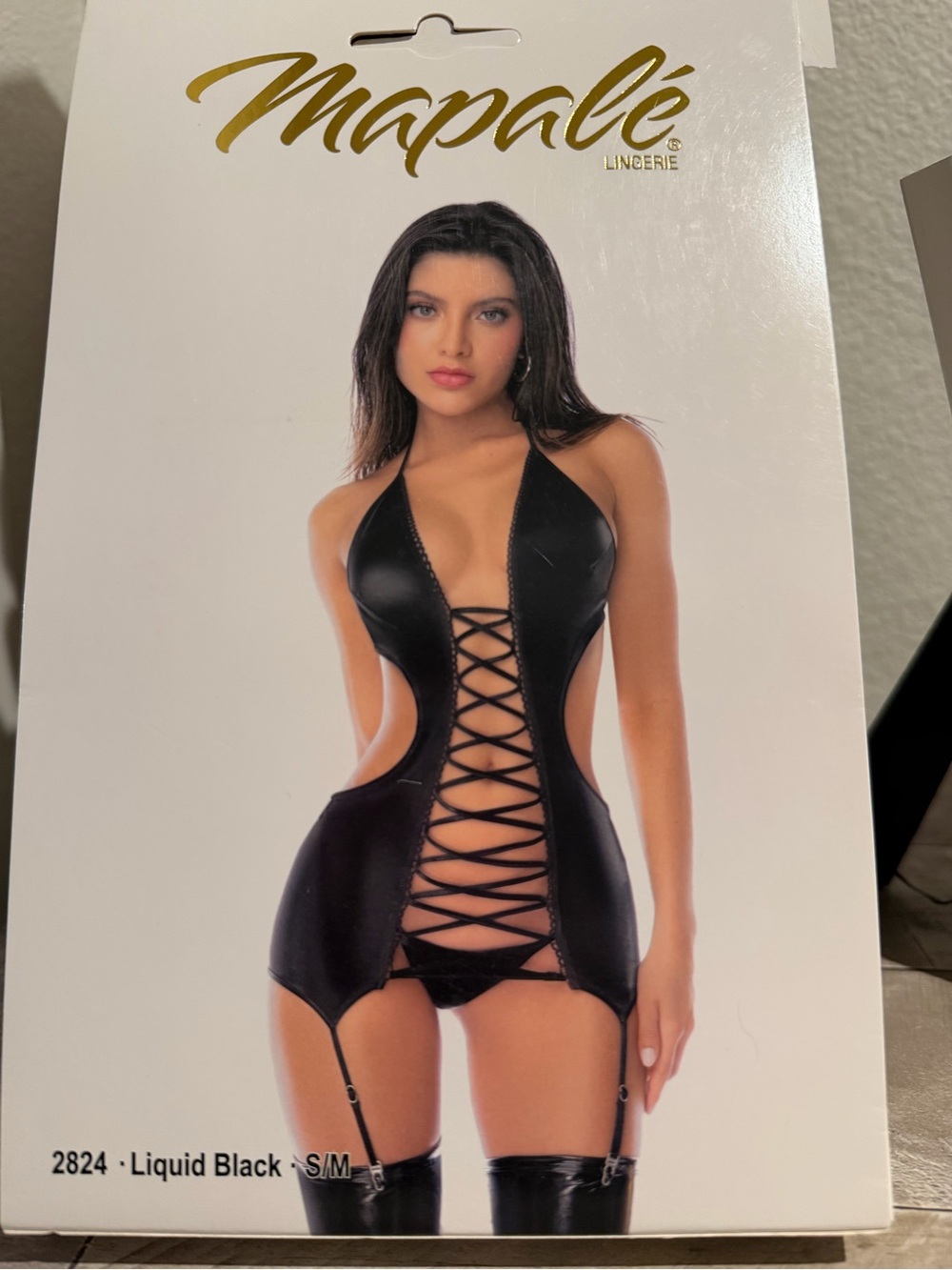 Mapalé Liquid Black Lace-Up Lingerie
